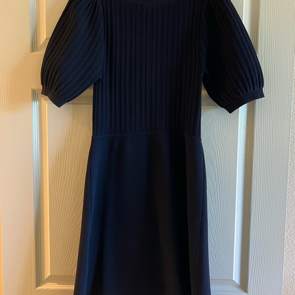 Sandro Navy Knit Dress w/Gold Buttons - Picture 4 of 4